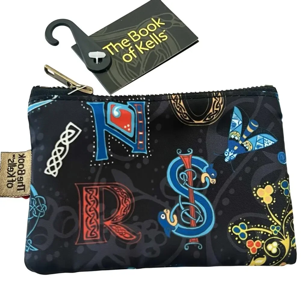 Trinity College Dublin The Book of Kells Zip Pouch NWT Celtic Print Ireland